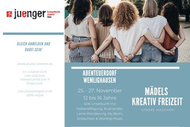 M&auml;dels Kreativ-Freizeit 25.-27.11.2022